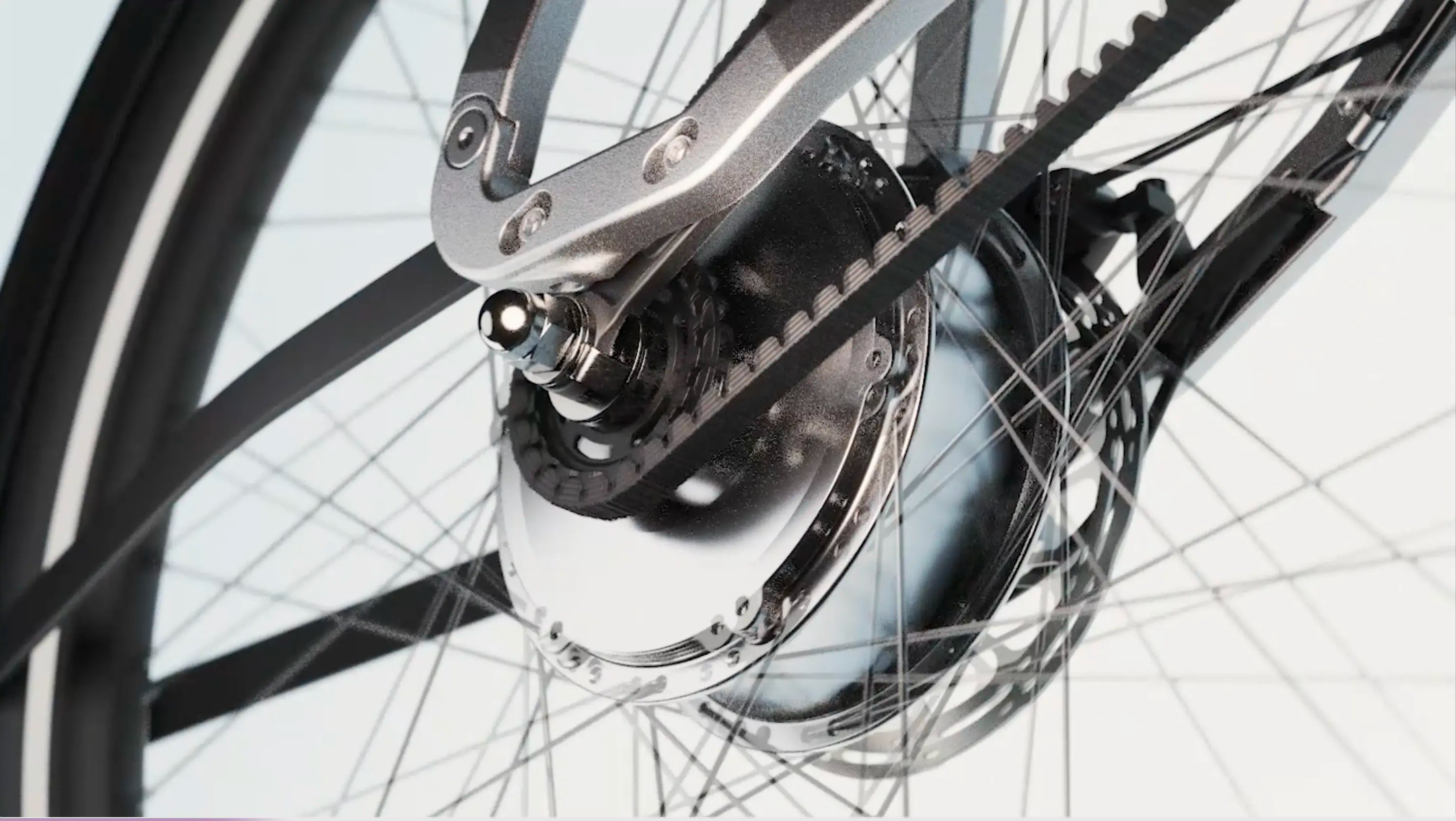 Moteur haut rendement Anod MHR1 intégré sur le vélo électrique Hybrid 2 avec technologie S.A.F.E.