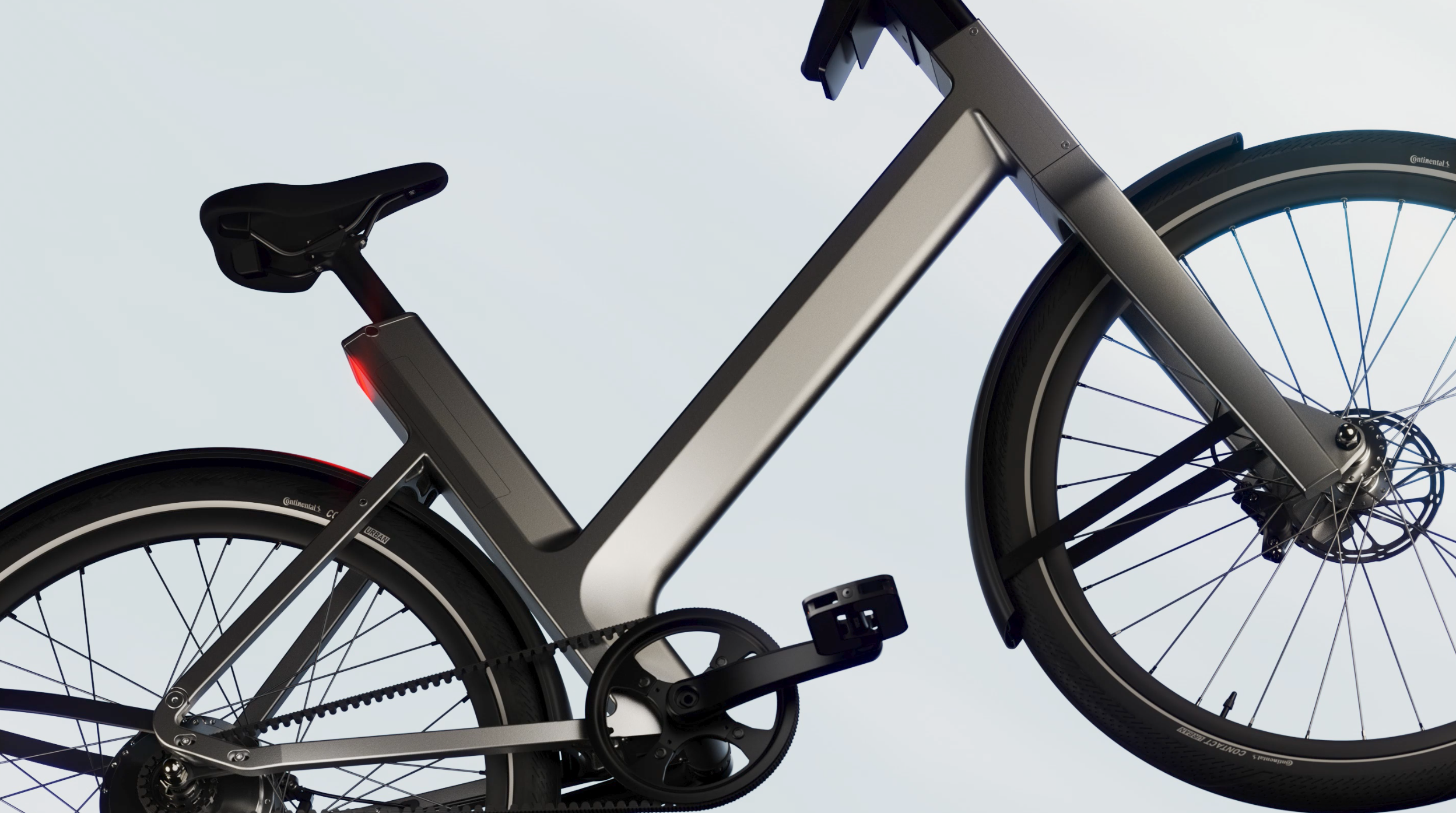 vue du cadre angle vélo anod